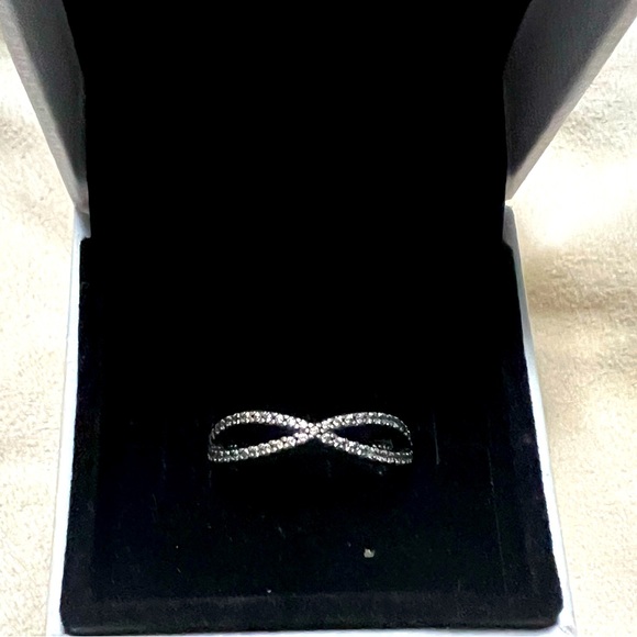 Pandora Crossing Paths CZ Ring - Picture 1 of 2